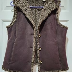 Faux suede vest